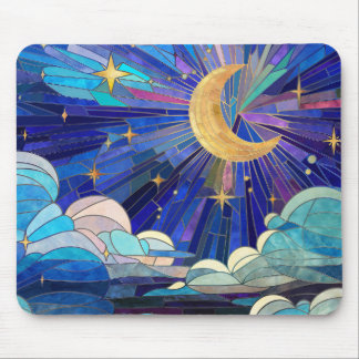 Night Sky - Digital Art Mosaic Mouse Pad