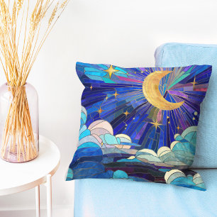 Night Sky - Digital Art Mosaic Throw Pillow