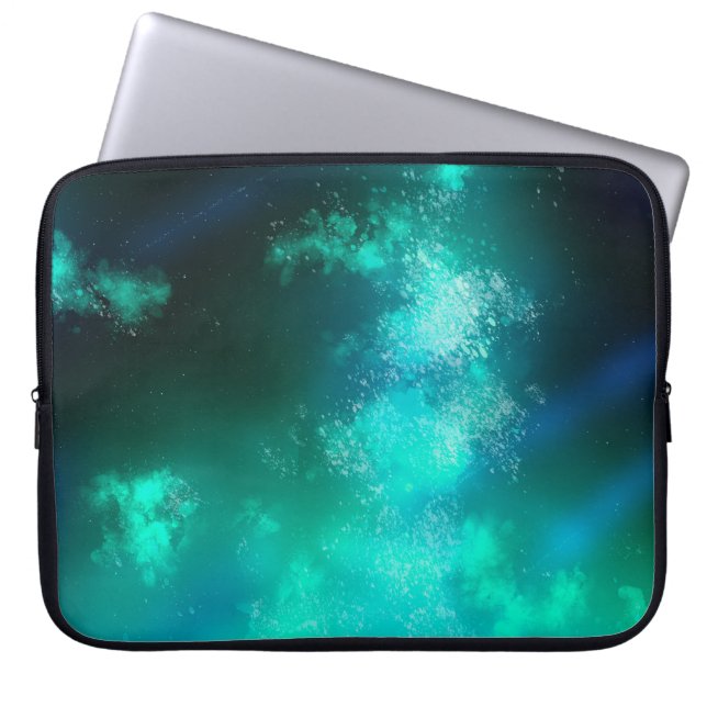 Night Sky Emerald Laptop  Bag (Front)