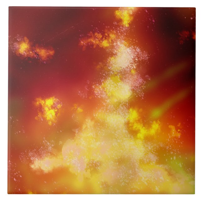 Night Sky Flame Ceramic Tile (Front)