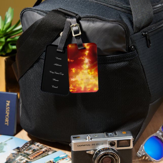Night Sky Flame   Luggage Tag (Front & Back)