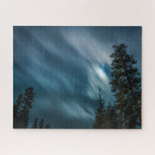Night Sky & Forest in Moon Light Jigsaw Puzzle