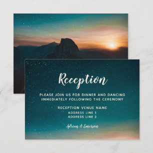 Night Sky Galaxy Mountain Sunrise Reception Card