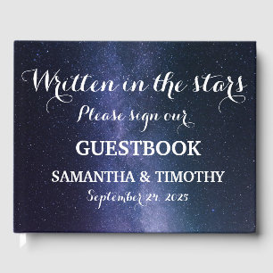 Night Sky Galaxy Stars Space Modern Wedding Guest Book