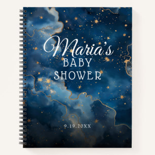Night sky Gold foil stars Baby Shower Guest Book