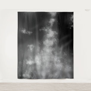 Night Sky Grey Monochrome  Tapestry
