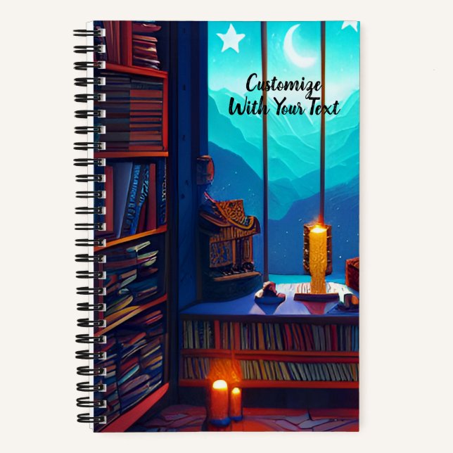 Night Sky Library Custom Notebook (Front)
