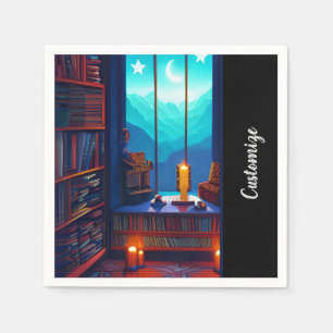Night Sky Library Napkin