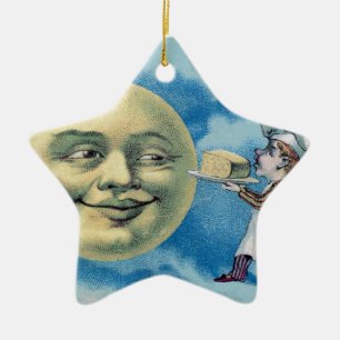 Night Sky Lights Moon Stars Astronomy Space Ceramic Ornament