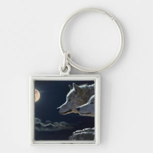 Night Sky Lights Moon Stars Astronomy Space Keychain