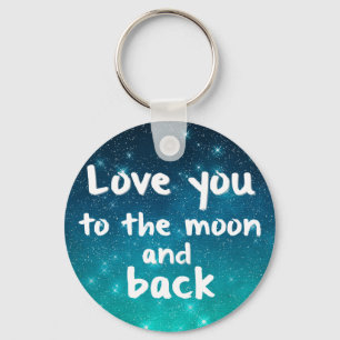 Night Sky Love You to the Moon Galaxy Keychain