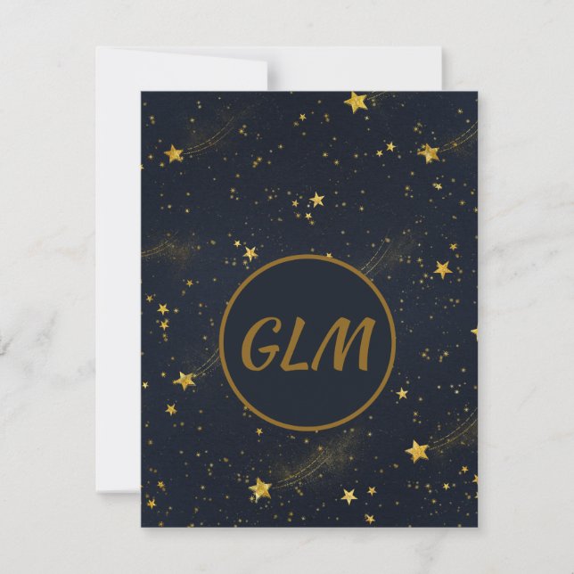 Night Sky Monogram Card (Front)