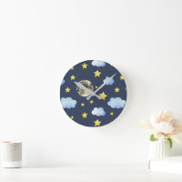 Night Sky Moon And Clouds Acrylic Wall Clock