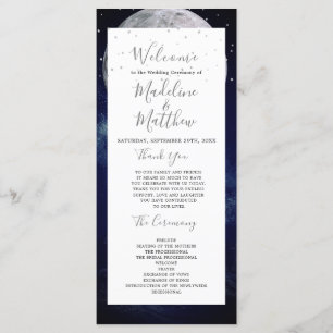 Night Sky Moon Celestial Elegant Wedding Welcome Program