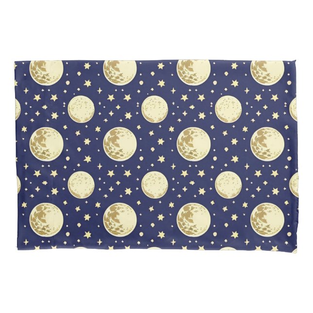 🌙 Night Sky Moons Cozy Home Style Dream ✨ Pillowcase (Front)