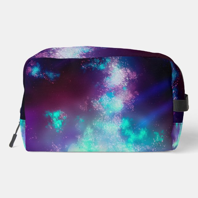 Night Sky Neon Lights Milky Way  Dopp Kit (Back)