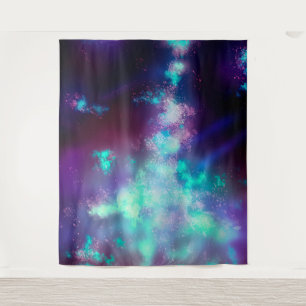Night Sky Neon Lights Tapestry