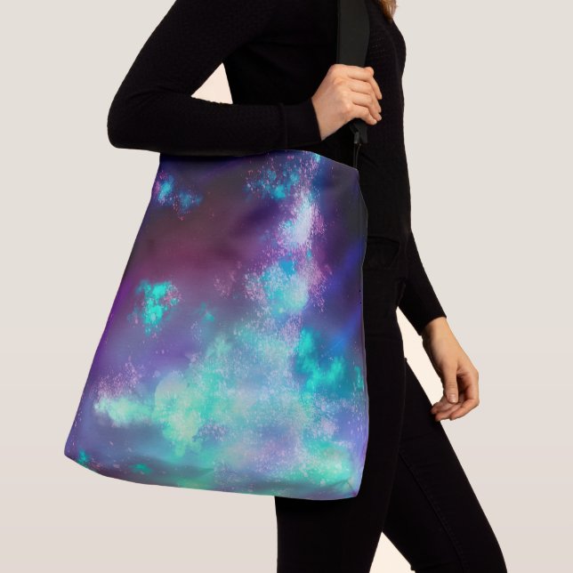 Night Sky Neon Lights Tote (Close Up)