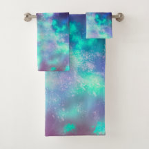 Night Sky Neon Lights Towel