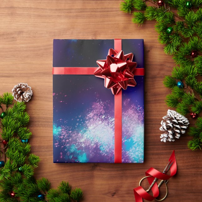 Night Sky Neon Lights Wrapping Paper (Holiday Gift)
