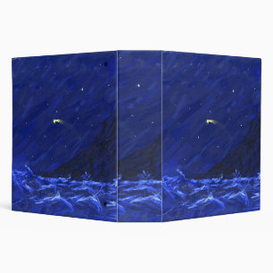 Night Sky Ocean Cliff Shooting Star Canvas Binder