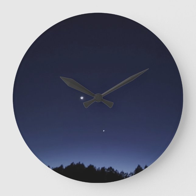 Night sky of Roanoke Rapids, NC Large Clock (Front)