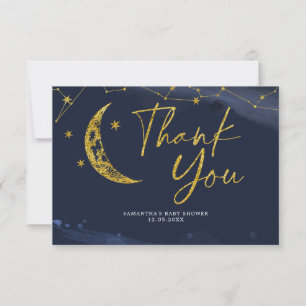 Night Sky Over the Moon Baby Shower Thank You Card