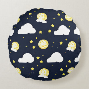 Night Sky Pattern Round Pillow
