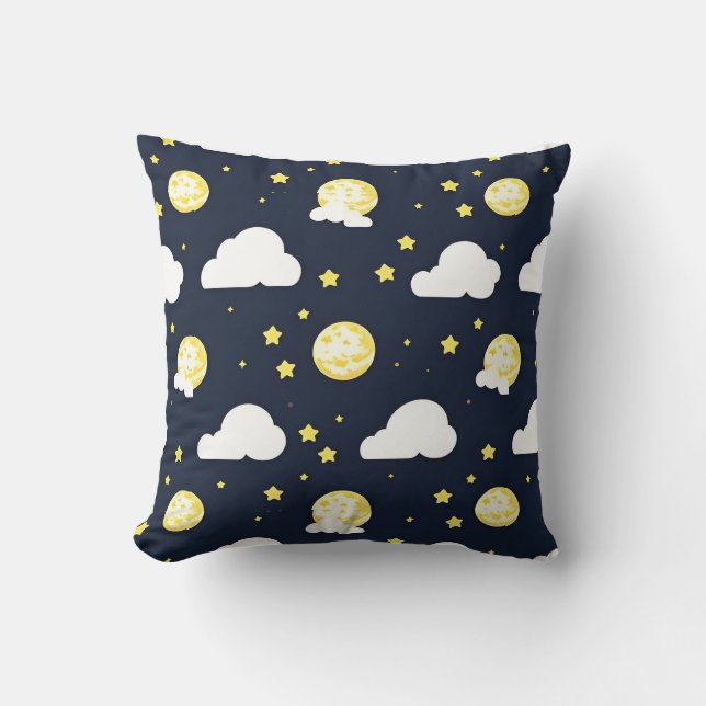 Night Sky Pattern Throw Pillow (Front)