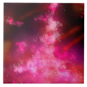 Night Sky Pink Flare Ceramic Tile