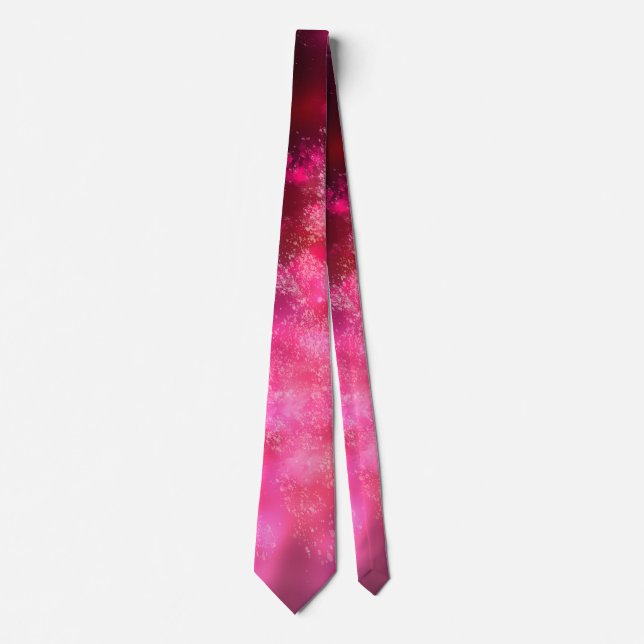Night Sky Pink Flare Neck Tie (Front)
