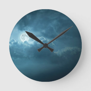 Night Sky Round Clock