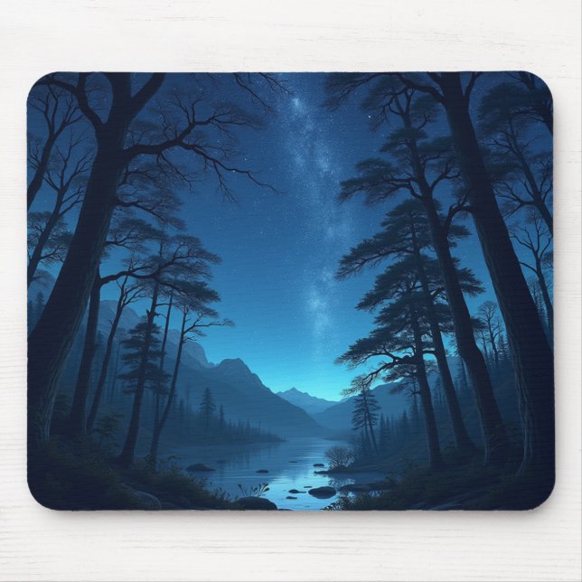 night sky seen in the forest mouse pad (Front)