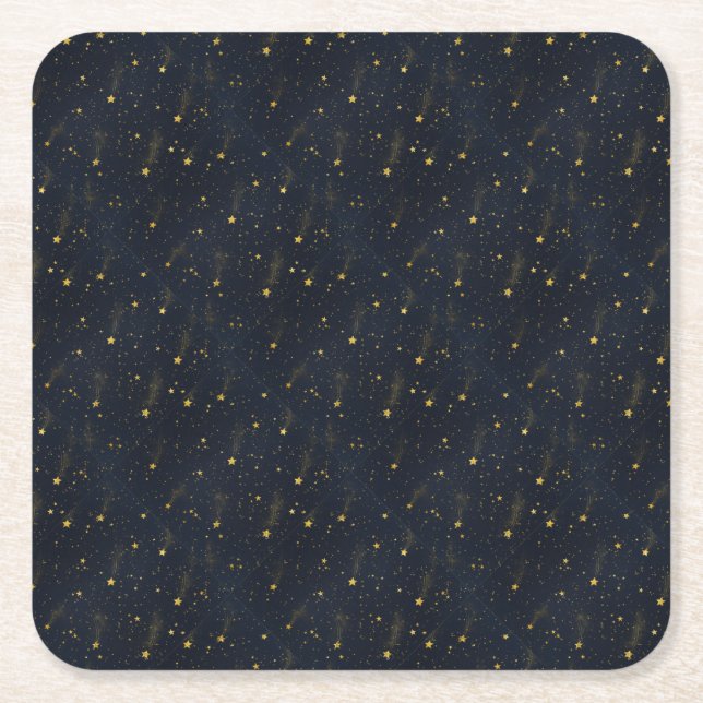 Night Sky Square Paper Coaster (Front)