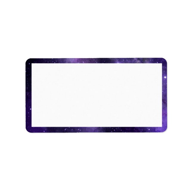 Night Sky Starlight Purple Wedding Label (Front)