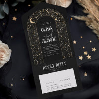 Night Sky Stars Celestial Arch Black Wedding