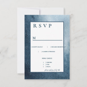 Night Sky Stars Marine Blue White Menu RSVP
