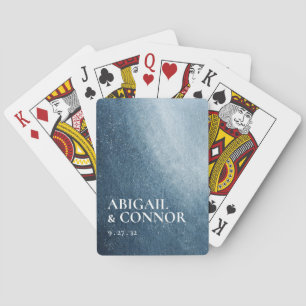 Night Sky Stars Navy Blue White Playing Cards