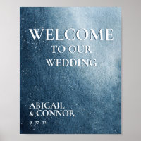 Night Sky Stars Navy Blue White Welcome Foam Board