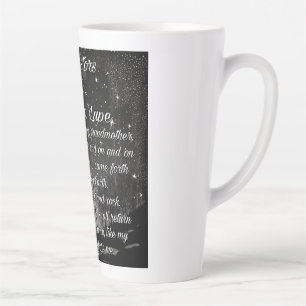 Night Sky Stars Poésie Latte Grosse Mug