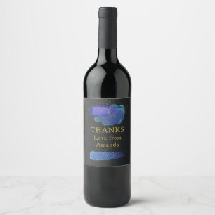 Night Sky Stars Space Fantasy Party Thank You Wine Label