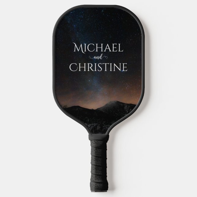 Night sky wedding under the stars pickleball paddle (Front)