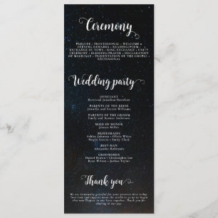 Night sky wedding under the stars program