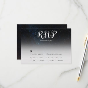 Night sky wedding under the stars RSVP card