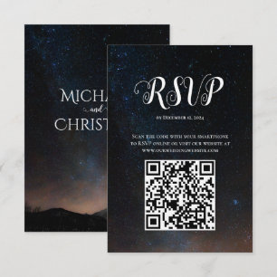 Night sky wedding under the stars RSVP card