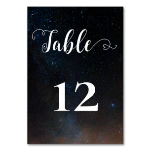 Night sky wedding under the stars table number