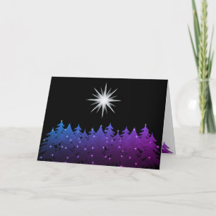 Night Sky White Star Universal Christmas Holiday Card