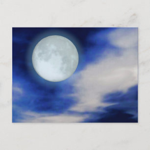 Night Sky with Moon and Clouds Postcard