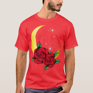 Night Sky With Red RosesGarden Gardener Flowers Ro T-Shirt