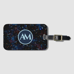 Night sky with stars and planets personalised lugg luggage tag